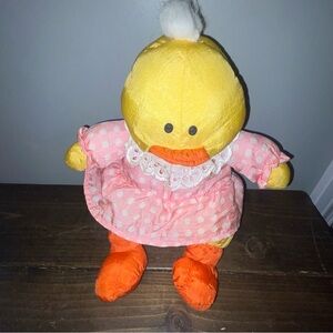 Vintage  Yellow Duck Plush Stuffed Toy Like (Puffalump)  Same Material